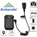 Pantalla TFT mini HD1080P 30fps cámara de video de cuerpo de policía inalámbrica de visión nocturna infrarroja a prueba de agua con GPS / GPRS